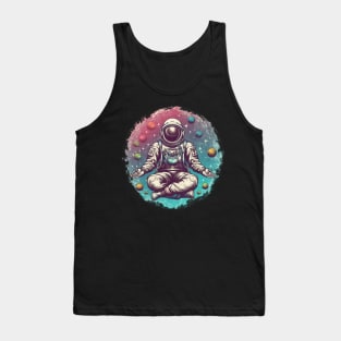 Meditating Astronaut - Galaxy Spaceman Astronomer Cosmos Tank Top